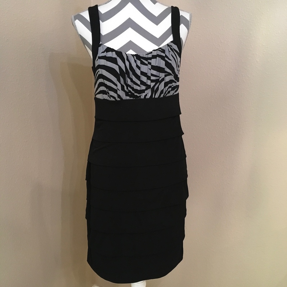 En Focus Studio Black Gray Sleeveless Dress NWT size 12